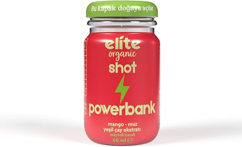Elite Naturel Shot Powerbank Yeşil Çaylı Meyveli İçecek, 60 ml