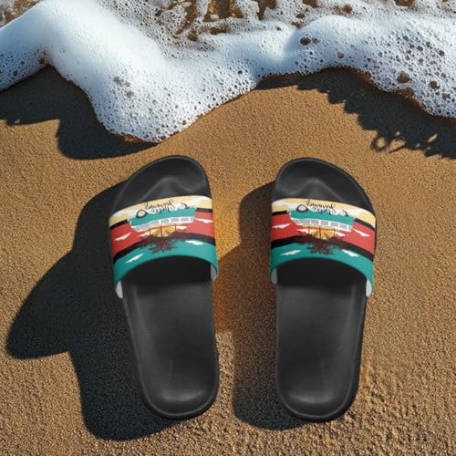 Slide Sandals for Women Men Waterproof Shower Slides with Slip Resistant Sole Summer Quick Dry Beach Pool Slippers Sizes 5-123