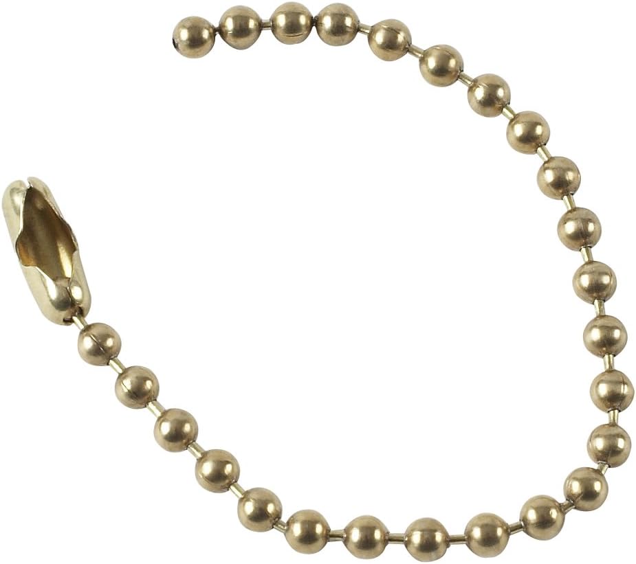 Brady 23306 4-1/2" Size Number 6 Brass Beaded Chain (Pack Of 100)