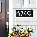 Peronalizable Rectangular Metal House Number Sign | Mid Century Modern Metal Address Plaque | Retro Style Address Numbers | Customized Visible Address Sign