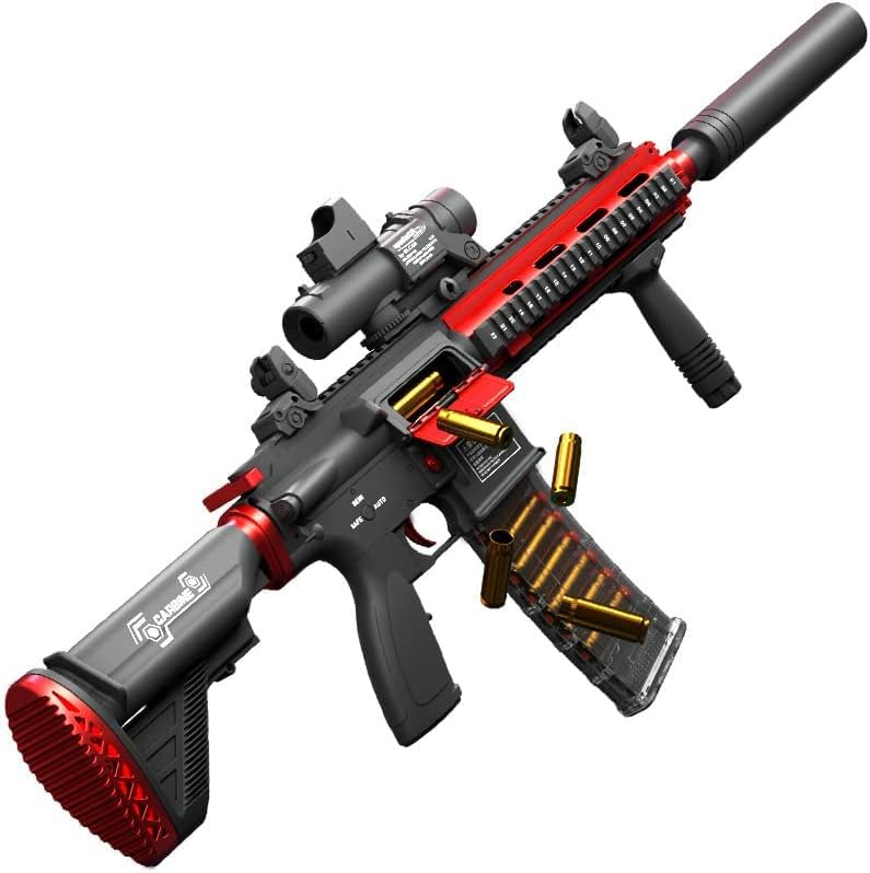 Pistolet à jouet en nylon, M416 fusil de sniper, pistolet à eau mousse électronique automatique, air comprimé silencieux, cadeau pour enfants et hommes -...