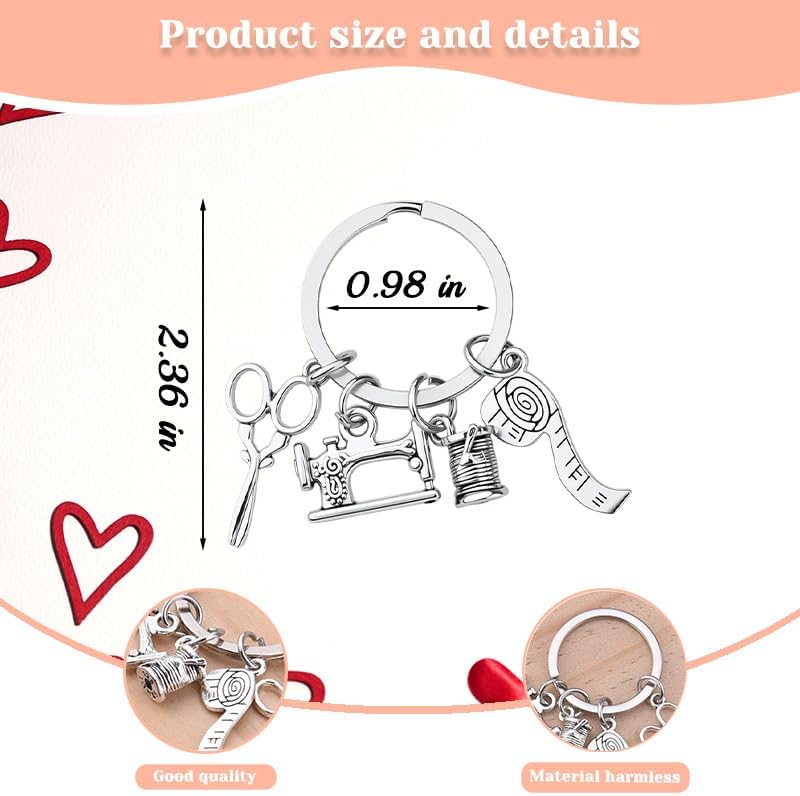 Sewing Machine Keychains for Sewing Lovers Christmas Bday Gifts for Quilter image 3