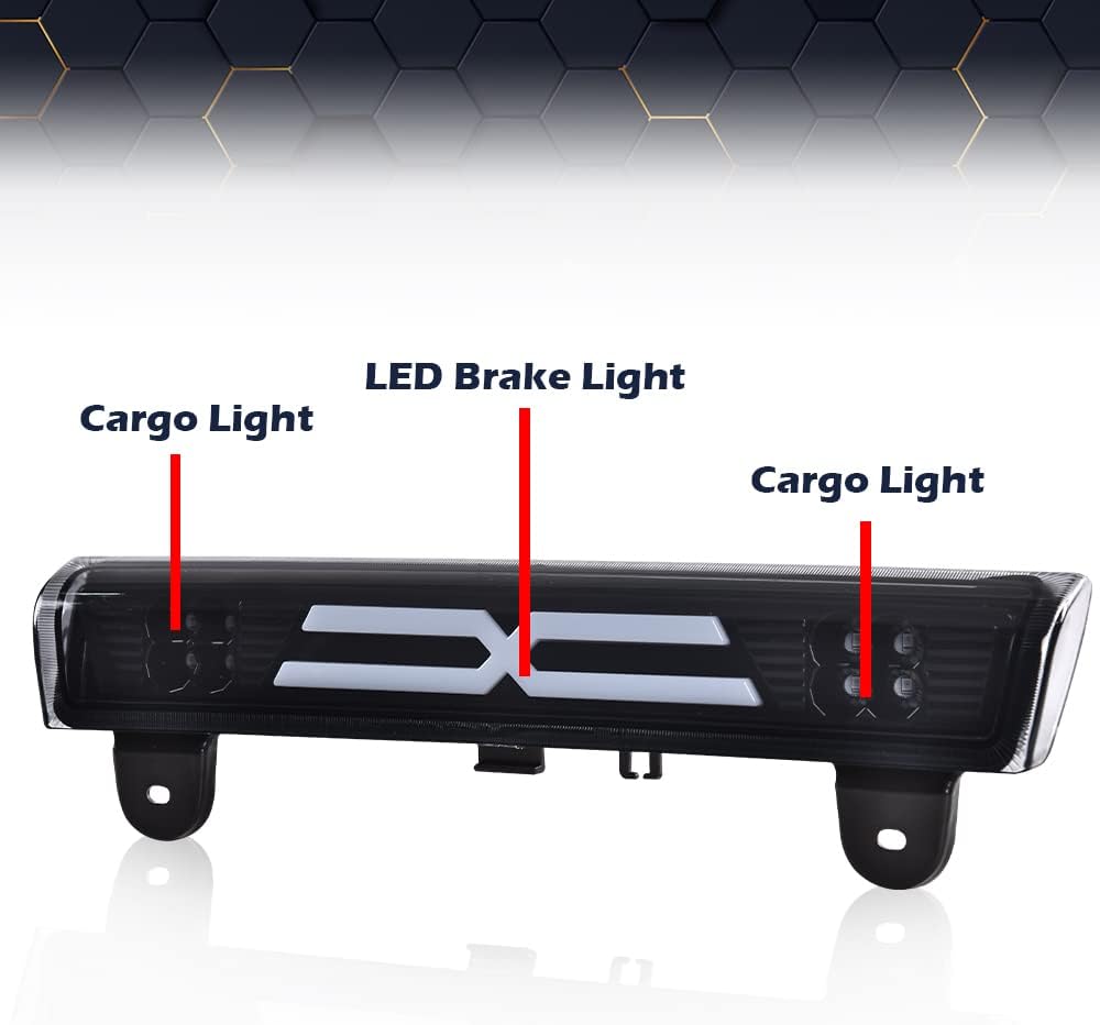 PIT66 LED 3rd Brake Light, Compatible with 2000-2006 Chevy Suburban 1500 2500 Tahoe/2000-2006 GMC Yukon/2000-2006 GMC Yukon XL 1500 2500 High Mount Stop Lamp Smoky Lens Black Housing