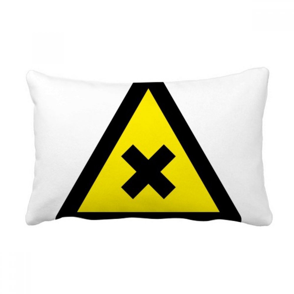 Oreiller lombaire motif avertissement jaune noir pour soulager le dos sur canape ou fauteuil