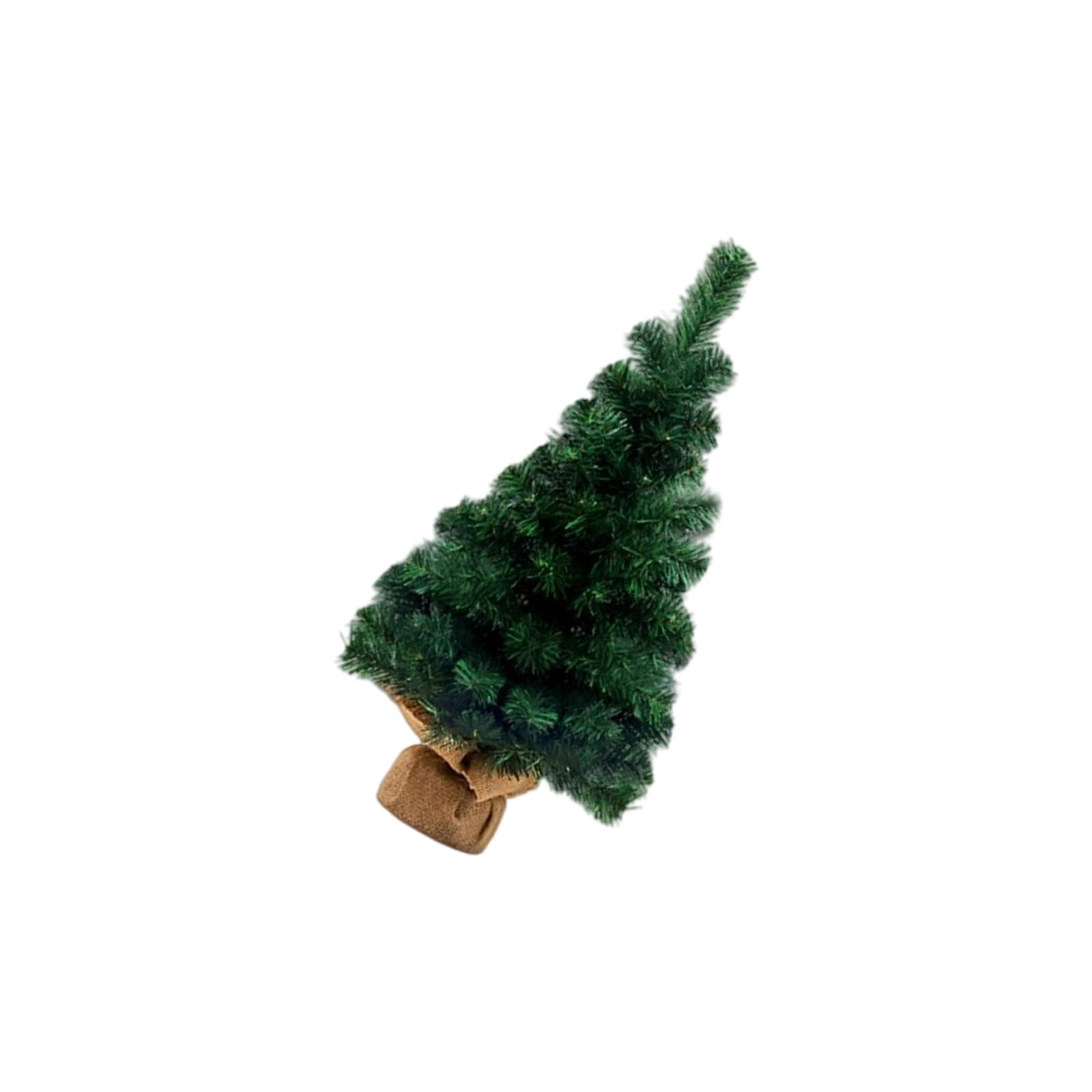 Miniature Christmas Tree Ornament MultiSize Option for Desktop Shelf Seasonal Store Window Display Miniature Christmas Tree with Burlap Base Shape with a Burlap Base