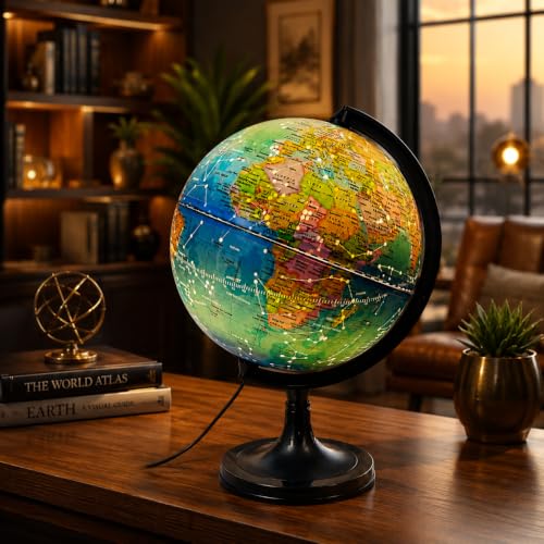 Image of Celestial World Globe With Led Light for Home Decor, Office Decor, Gift Item.