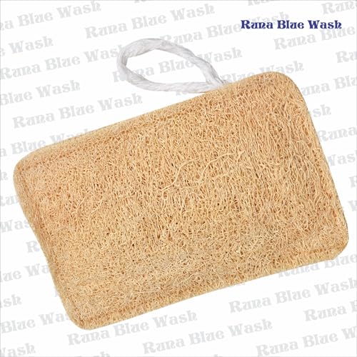Image of Loofah for Bathing Men Women Natural Loofah (Rectangle And Oval) Pumice Stone Foot Scrubber Back Belt Long Scrubber Sponge (Combo of 5) Colour (Blue)