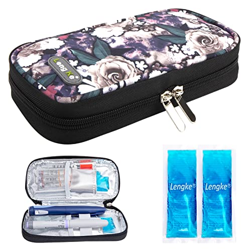 Image of YOUSHARES Insulin Cooler Travel Case - Portable Refrigerated Medicine Case for Insulin Pen, Medication and Diabetic Supplies with 2 TSA Approved Ice Pack