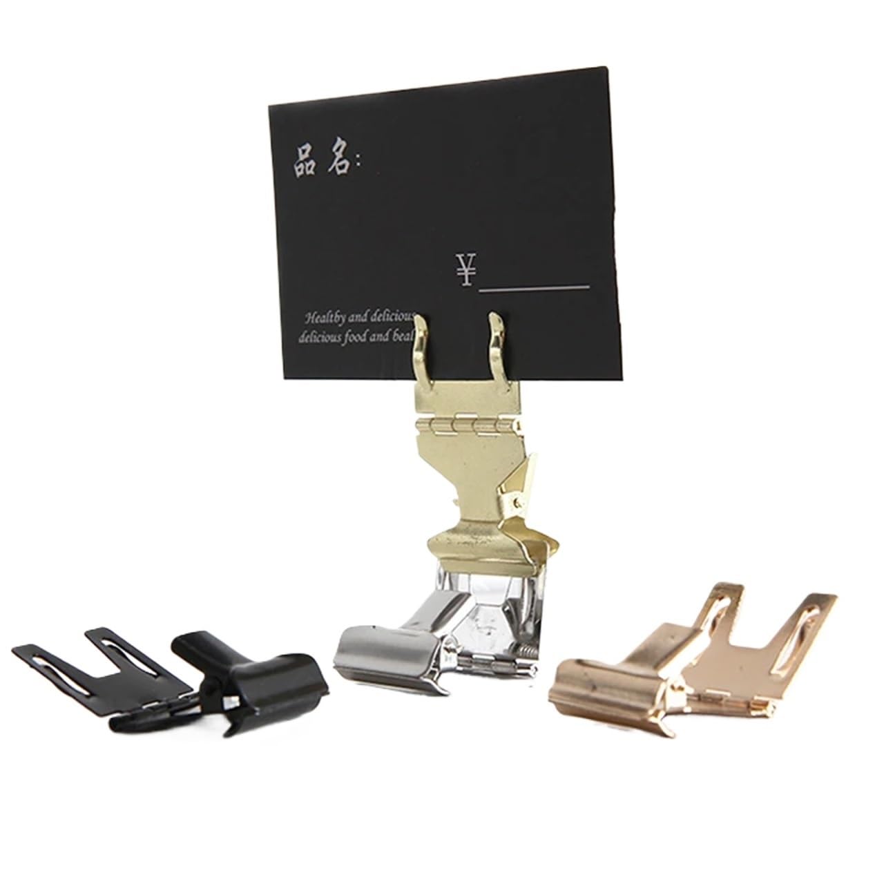 Yangshe 20pcs Metal Cake Clip Sign Holder 5.1x2.8cm Shelf Edge Price Tag Display Stand