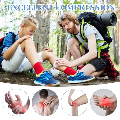 6 Stück Weiße Elastische Bandage – Kompressionsbinden mit Metallclips (5cm/7.5cm/10cm x 4.5m) für Handgelenk, Knöchel & Knie | Atmungsaktiv, Wiederverwendbar, Hautfreundlich