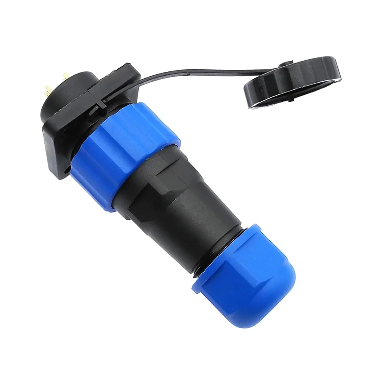 SP20 Connector Socket with Flange 4 Hole IP68 2 Pin 3/4/5/6/7/8/9/10/12/14Pin 1Pcs(4 pin)