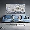 Pogusmavi Blue Dandelion Large Canvas Wall Art - 29x58IN for Living Room & Bedroom