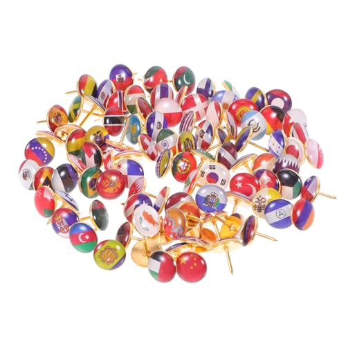 Uonlytech 100 Piezas Chincheta De Bandera Pequeño Alfiler Tablero De Chinchetas Pasador De Tablero De Corcho Decorativo Alfileres De Corcho Pasador De Etiqueta Aleación De Zinc
