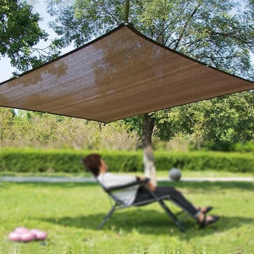 Brown Shade Cloth Privacy Shade Cover 6.6X9.9FT 9.9X49.2FT 13X29.5FT26X26FT 90% Shading Sun Shade Net for Greenhouse, Plant, Pergola, and Backyard Patio Sunshade (Color : Brown, Size : 8x8m/26x26ft