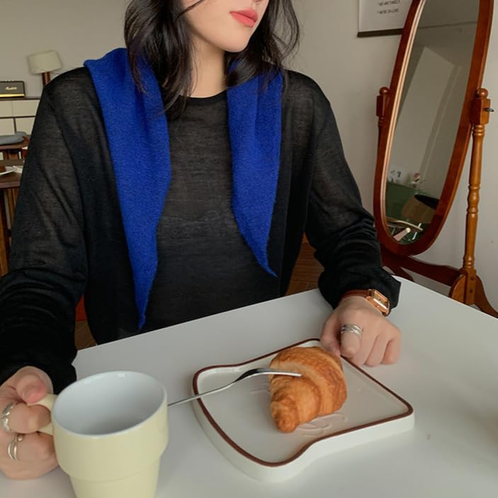 Knit Triangle Scarf for Women Knitted Head Scarf Y2k Bandana Fisherman Downtown Girl Aesthetic Accessories - Image 4