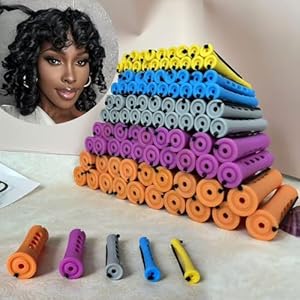 100pcs Perm Rods Set for Natural Hair Plastic Cold Wave Rods Hair Rollers Curling Rod for Women DIY Hairdressing Tools（Orange+Purple+Gray+Blue+Yellow）