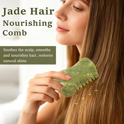Set de 2 Peines de Jade Natural para Masaje miniatura 2