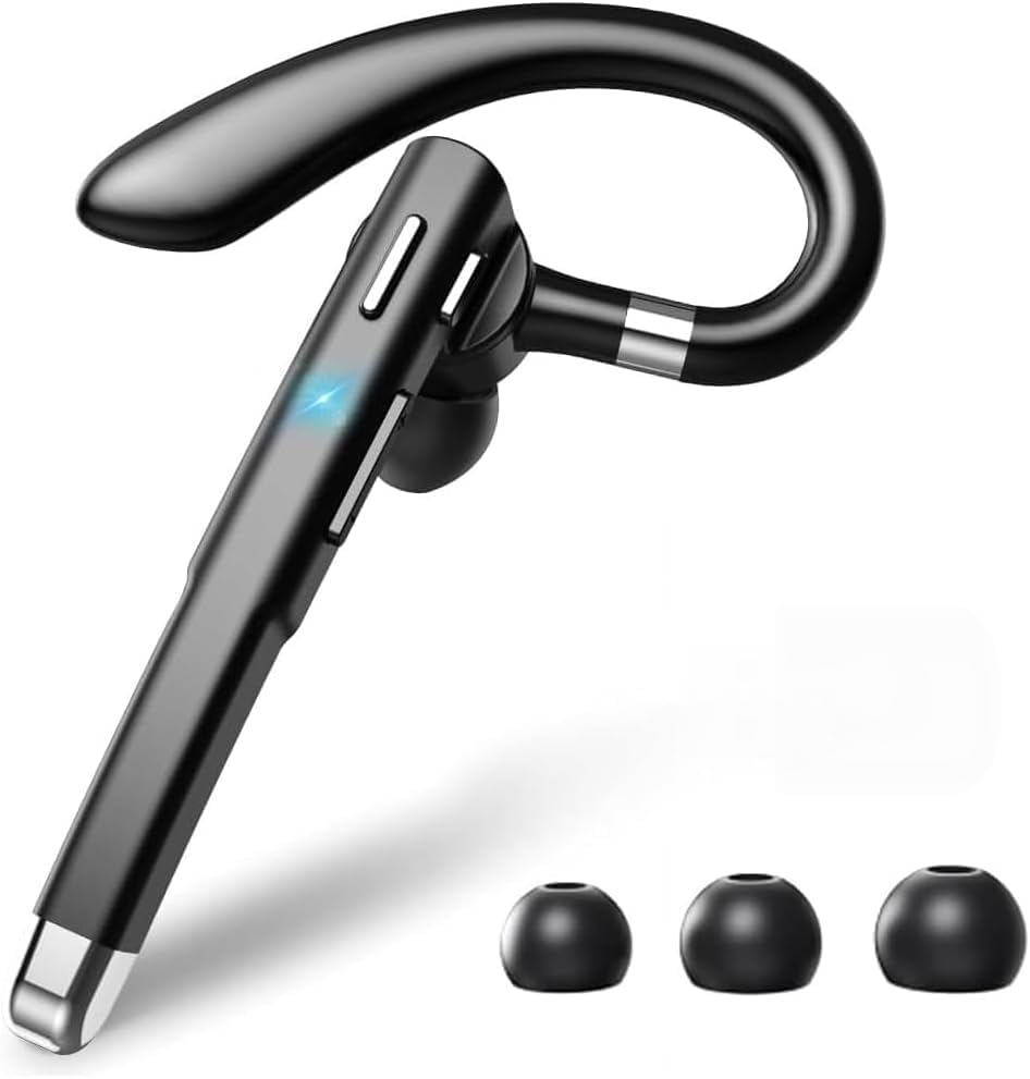 bluetooth headset with usb type c 270 degrees rotatable microphone for truck driver bussiness and travel
