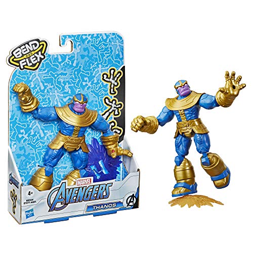 Avengers E8344 Marvel Bend and Flex Action, 6-inch Flexible Thanos Figure, Includes Accessory, Ages 4 and Up, Multicolor