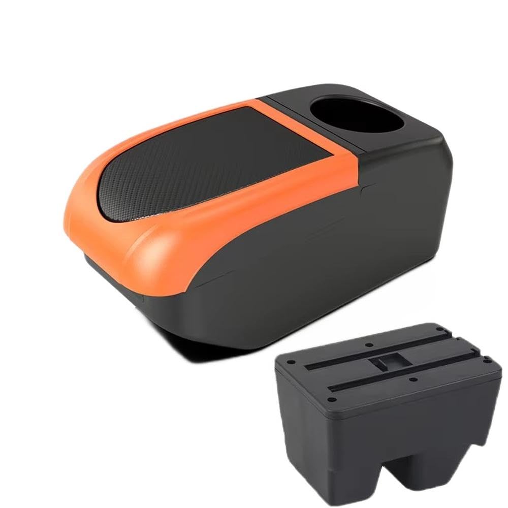 FSOZDBBPL For Toyota Yaris Cross For Yaris Suv Car Armrest Box Central Store Content Box Decoration With USB Interior Parts(B2 Orange frame 6USB)