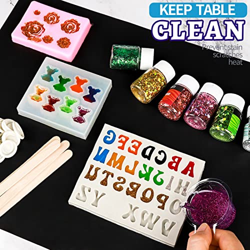 Image of LEOBRO Silicone Mat for Resin Molds, 2 PCS 15.7 inch x 11.7 inch Play Dough Mat, Silicone Mats for Crafts, Jewelry Molds Mats, for Resin, Clay, Paint, Black & White
