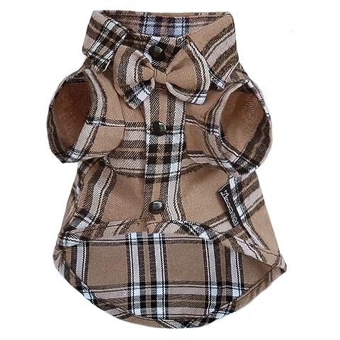 Soft Plaid Cotton Dog Shirt for Small Pets Cover