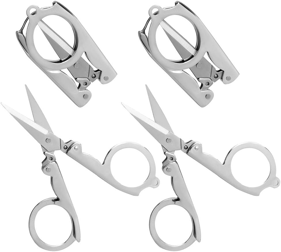 Folding Scissors, 4Pcs Stainless Steel Small Scissors