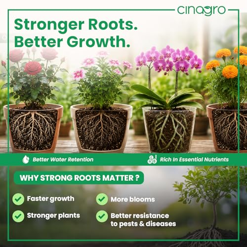 Image of Cinagro 2 Kg 4-in-1 Organic Potting Mixture, Soil Less, Expands Up to 5 Kg|Includes Cocopeat, Vermiculite, Neem Khaad, Plant Food Mix for Home Garden