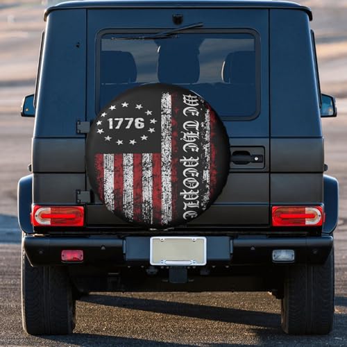 Image of Vintage America American Flag Spare Tire Cover Weatherproof Wheel Protectors Dust-Proof Sun Protection Wheel Tire Covers Universal Fit for Truck SUV RV Camper Trailer Car Accessories 15 inch