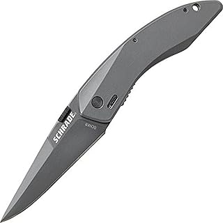 Schrade SCHA9 Landshark 7in Stainless Steel Assisted Opening Folding Knife with 3in Clip Point Blade and Aluminum Handle for Survival, Tactical and EDC