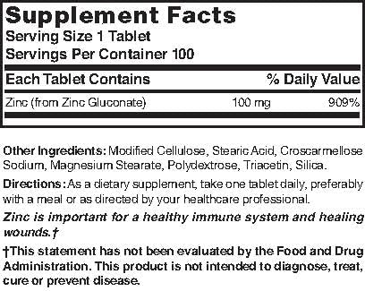 Miniatura 3 de Nature's Blend Gluconato de Zinc 100 mg, 100 Comprimidos