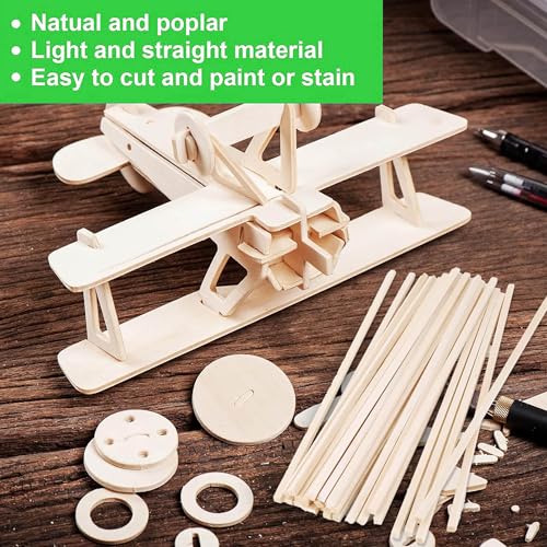 HAOBIN Oak Wooden Blocks (40pcs) 100x20x7mm DIY Craft Wood, brown - Image 4