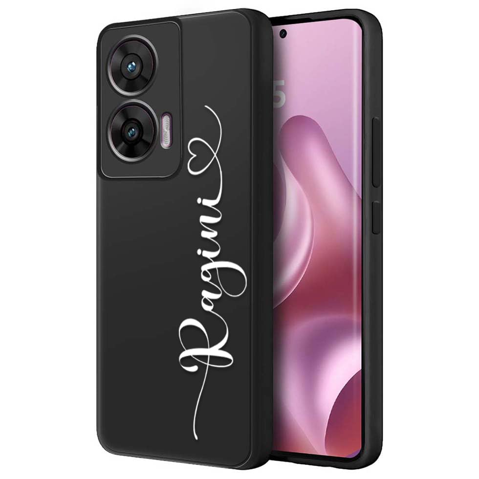 Image of Fashionury Back Cover for Motorola G96 5G / Motorola Edge 50 Fusion /Motorola G85 5G | Matte Soft Silicon Flexible | Camera Bump Protection | Custom Name Back Case