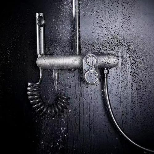 Ensemble de douche pluviométrique gris avec mitigeur et pulvérisation main - 6