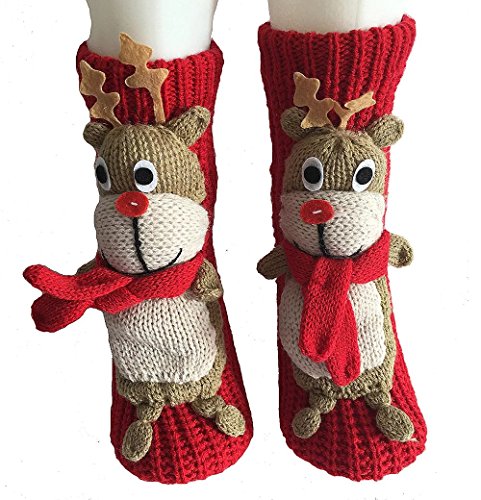 Image of Women's Thick Knit Skid proof Warm Casual Floor Carpet Socks