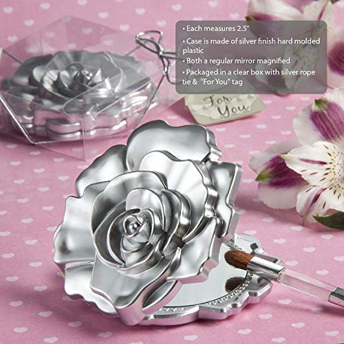 Fashioncraft FA-5945-48 Realistic Rose Design Mirror Compacts, Wedding Favor thumb #4