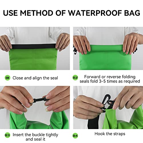 Vofiw Waterproof Dry Bags For Men Women 5L 10L 20L Marine Dry Sack Lightweight Storage Bags Roll Top Drybags For Kayaking Rafting Boating Swimming Camping Hiking #TOP3