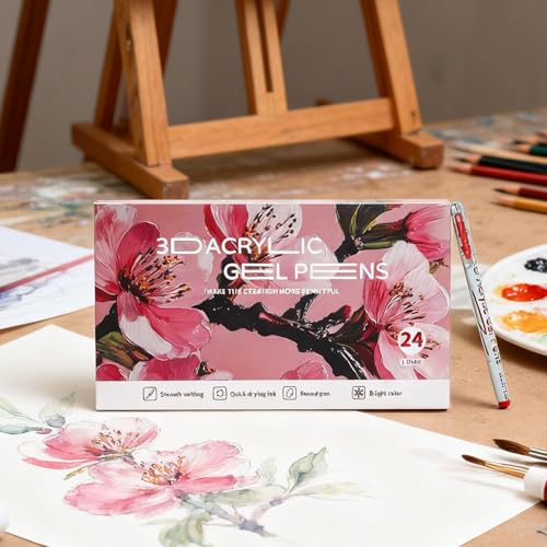 Stylo à Gel Acrylique 3D multicolore pour dessin sur bois et toile de peinture