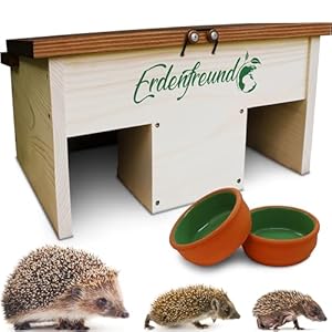 ERDENFREUND® Karmnik dla jeży z miskami 2-częściowy