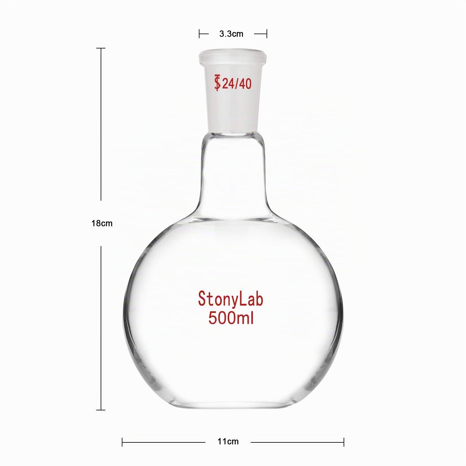stonylab 500 ml Soxhlet-Extraktionsapparat, Borosilikatglas 45/40 Soxhlet-Extraktor mit Allihn-Kühler und 2 Flachbodenkolben 500 ml mit 24/40 Schliff, Komplettset