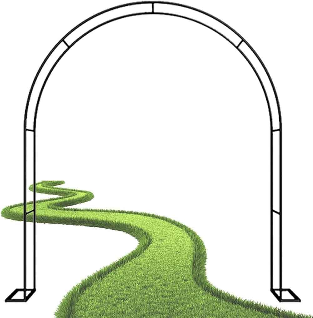 Metal Garden Arch Heavy Duty Rose Arbor Climbing Plants Support Archway Large Wedding Arches 140Cm 180Cm 240Cm 120Cm Wide,Black,W1.4M*H2.3M