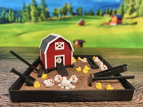 Jardin de sable anti-stress avec poule zen : mini bac de bureau relaxant
