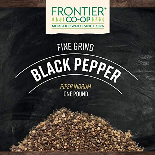 Frontier Co-Op Pepper, Black Fine Grind, Kosher | 1 Lb. Bulk Bag #TOP1