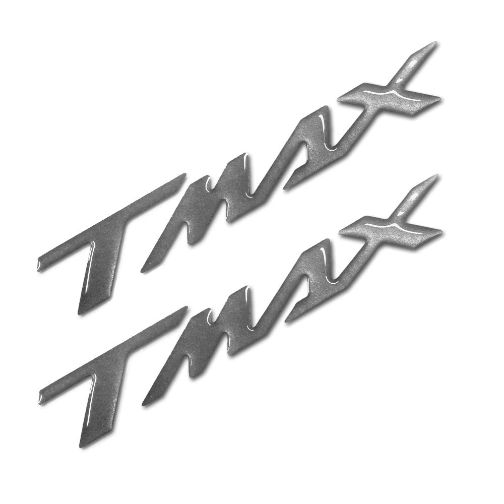 Resin Bike Stickers 3D Written Tmax 16x2.6 Cm Compatible with Yamaha Tmax 2001-2019 - Colours Available. (Silver)