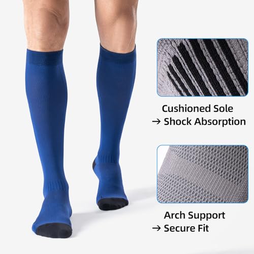 3 Pairs Compression Socks 15-20 mmHg for Women Men - Moderate Support for Circulation, Sports, Travel, Comfort Cuff4