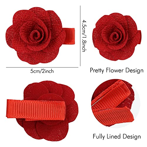 Horquillas de cocodrilo y accesorios de rosa para pelo de bebés 7