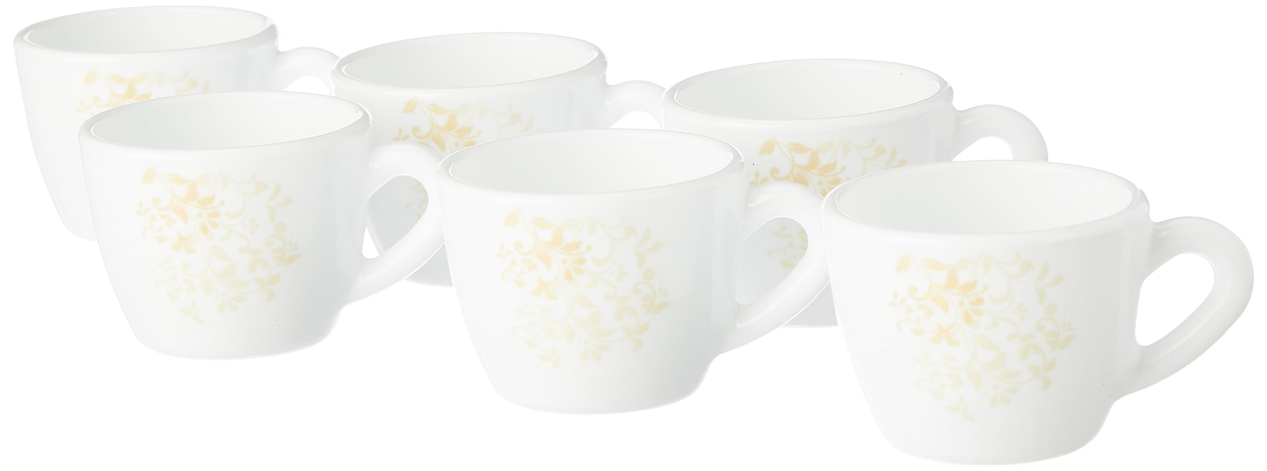 Larah By Borosil Ingot Opalware Cup Set of 6 pcs | Tea/Coffee Cups 90 ml | Microwave & Dishwasher Safe | Bone-Ash Free | Crockery Set Ideal for Daily Use & Gifting, White (B0C89D8QPT) Amazon Price History, Amazon Price Tracker