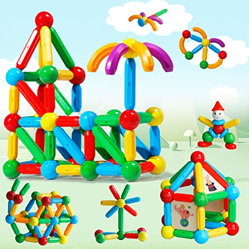 Tokblok Magnetic Building Blocks Sticks Toys, Magnetic Balls And Rods Set Toddler Preschool Stem Educational Construction Toys 3 4 5 6 Year Old Kids Boys Girls Gifts #TOP4