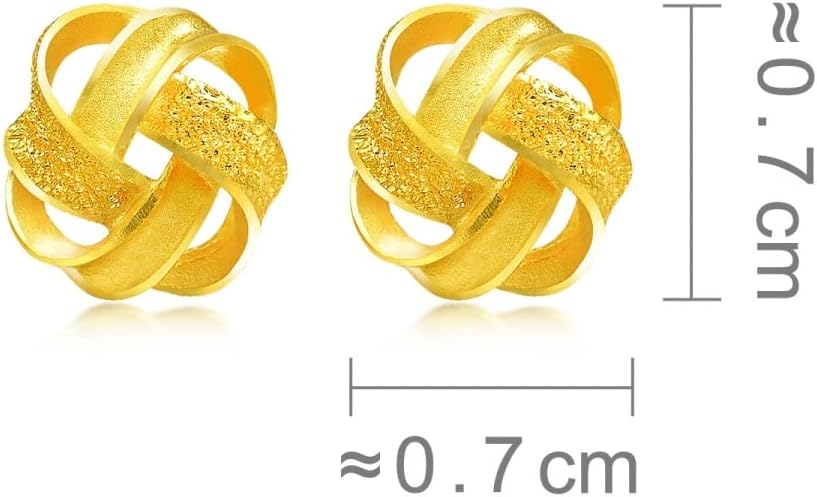 CHOW SANG SANG 999.9 24K Solid Gold Hollowed Blossom Pattern Stud Earrings for Women 69681E