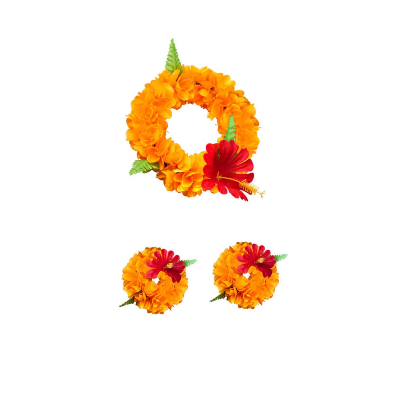 4 Pezzi Ghirlande Hawaiane per Feste Fiori Artificiali Fasce Realistiche Bracciali Collo Simulano Spiaggia Tropicale